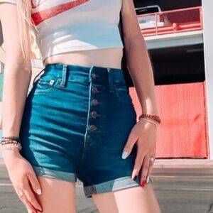 Denim Blue Women's Shorts, Aeropostale, High Rise